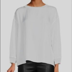 VINCE Boatneck Ribbed Trim Top